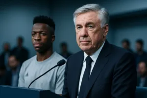 Ancelotti defende Vini Jr.: ‘Não sou pai dele, quero ser treinador’ e fala sobre polêmicas